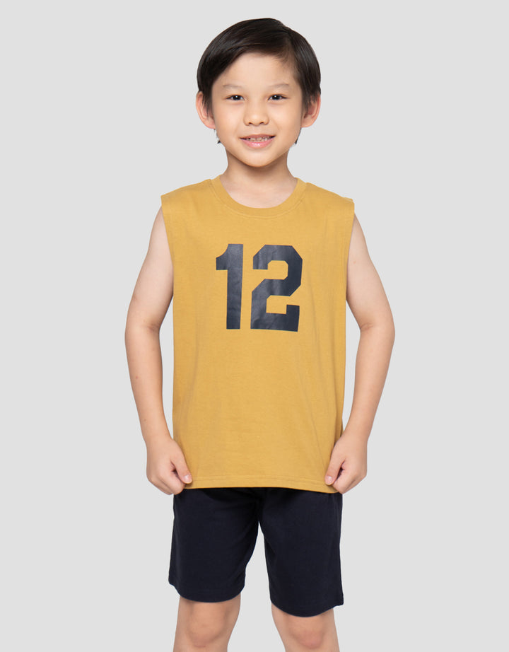 Little M Singlet Number Pakaian Setelan Anak Laki-Laki