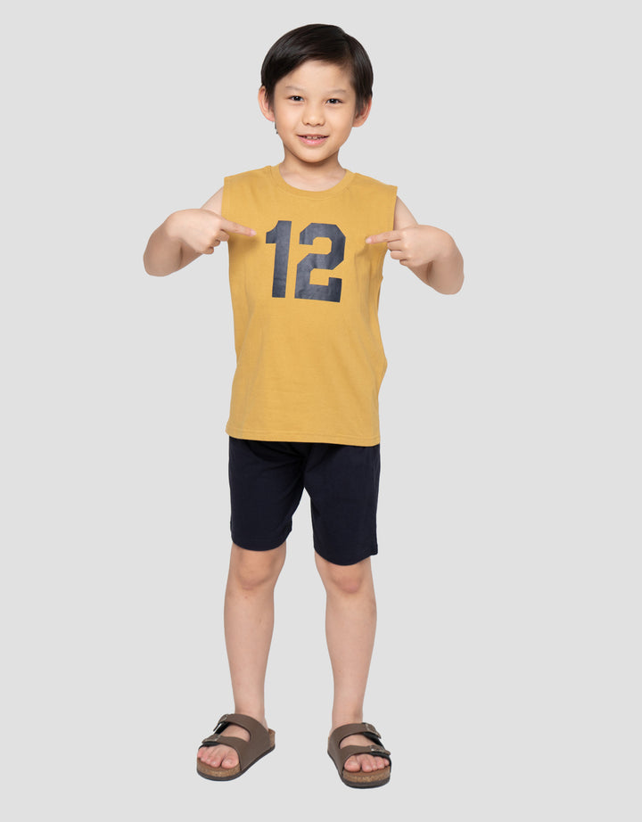 Little M Singlet Number Pakaian Setelan Anak Laki-Laki