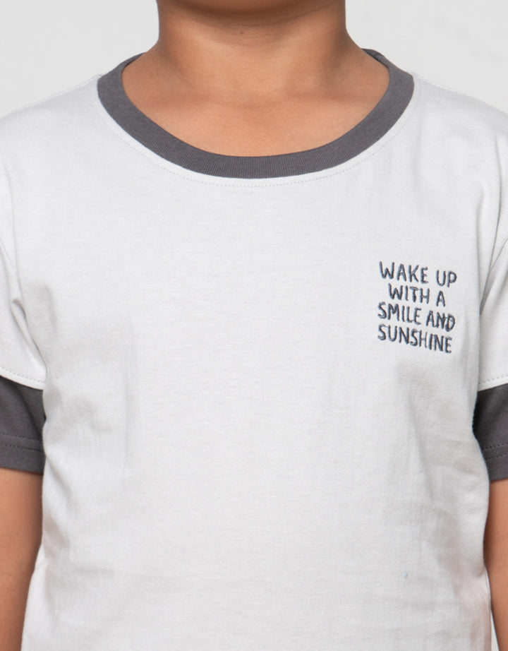 Little M Bordir Summer 1 Pakaian Setelan Anak Laki-Laki