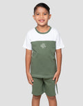 Little M Bordir Summer 2 Pakaian Setelan Anak Laki-Laki
