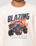 Little M Sleepwear Boy Wafle Blazzing Car Setelan Piyama Anak Laki-Laki