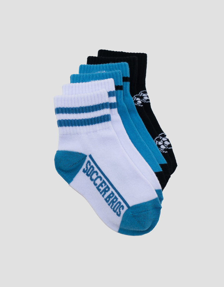 Little M Pack Of 3 Soccer Kaus Kaki Anak Laki-Laki