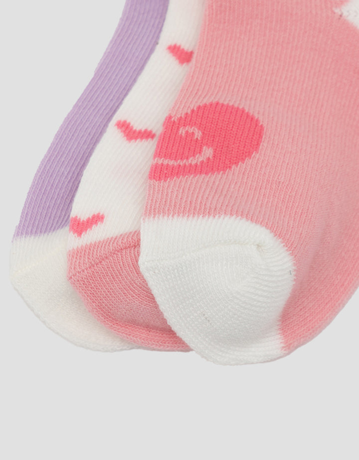 Little M Pack Of 3 Angkle Heart Kaus Kaki Anak Perempuan