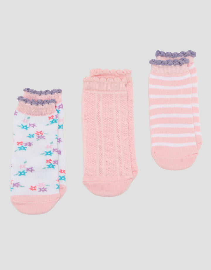 Little M Bunny Flower Kaus Kaki Pack Of 3 Anak Perempuan