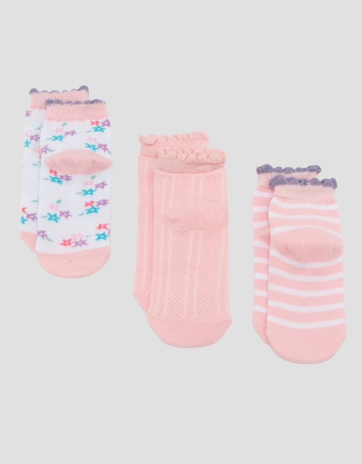 Little M Bunny Flower Kaus Kaki Pack Of 3 Anak Perempuan