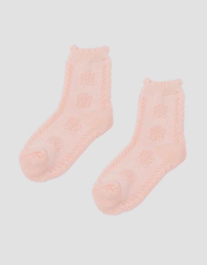 Little M Texture Butterfly Kaus Kaki Anak Perempuan