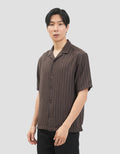 Cole Camp Colar Regular Fit Stripe Kemeja Pria