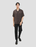 Cole Camp Colar Regular Fit Stripe Kemeja Pria