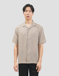 Cole Camp Colar Regular Fit Stripe Kemeja Pria