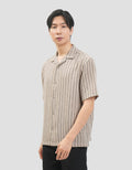 Cole Camp Colar Regular Fit Stripe Kemeja Pria