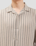 Cole Camp Colar Regular Fit Stripe Kemeja Pria