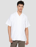 Cole Camp Colar Relax Fit Solid Linen Kemeja Pria