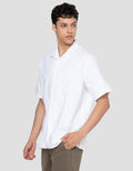 Cole Camp Colar Relax Fit Solid Linen Kemeja Pria