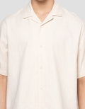 Cole Camp Colar Relax Fit Solid Linen Kemeja Pria