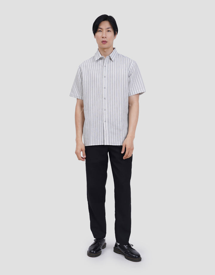 Cole Relax Sheer Sucker Stripe Kemeja Pria