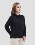 Connexion Collar Basic Kemeja Lengan Panjang Wanita