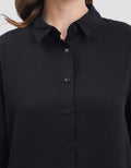 Connexion Collar Basic Kemeja Lengan Panjang Wanita