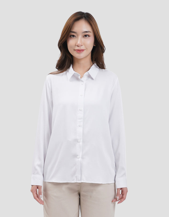 Connexion Collar Basic Kemeja Lengan Panjang Wanita
