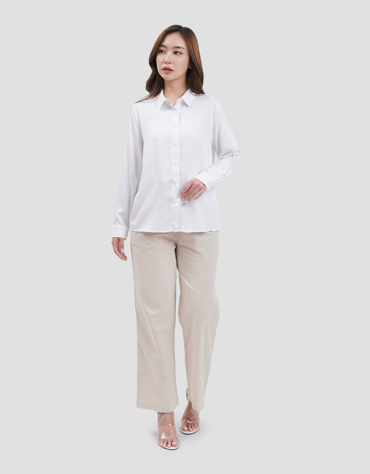 Connexion Collar Basic Kemeja Lengan Panjang Wanita