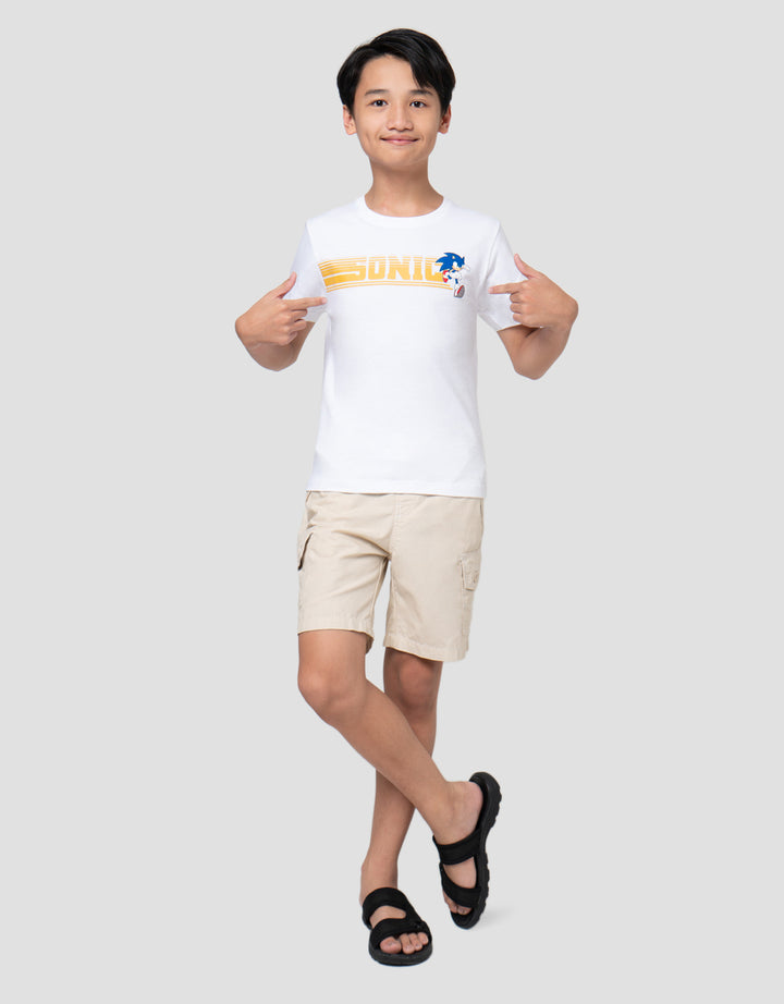 Character Print Sonics Running Kaos Anak Laki-Laki