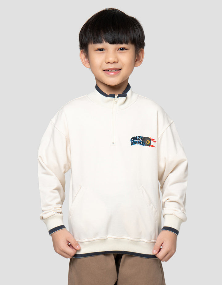 Little M Kerah Crazy Wheels Sweater Anak Laki-Laki