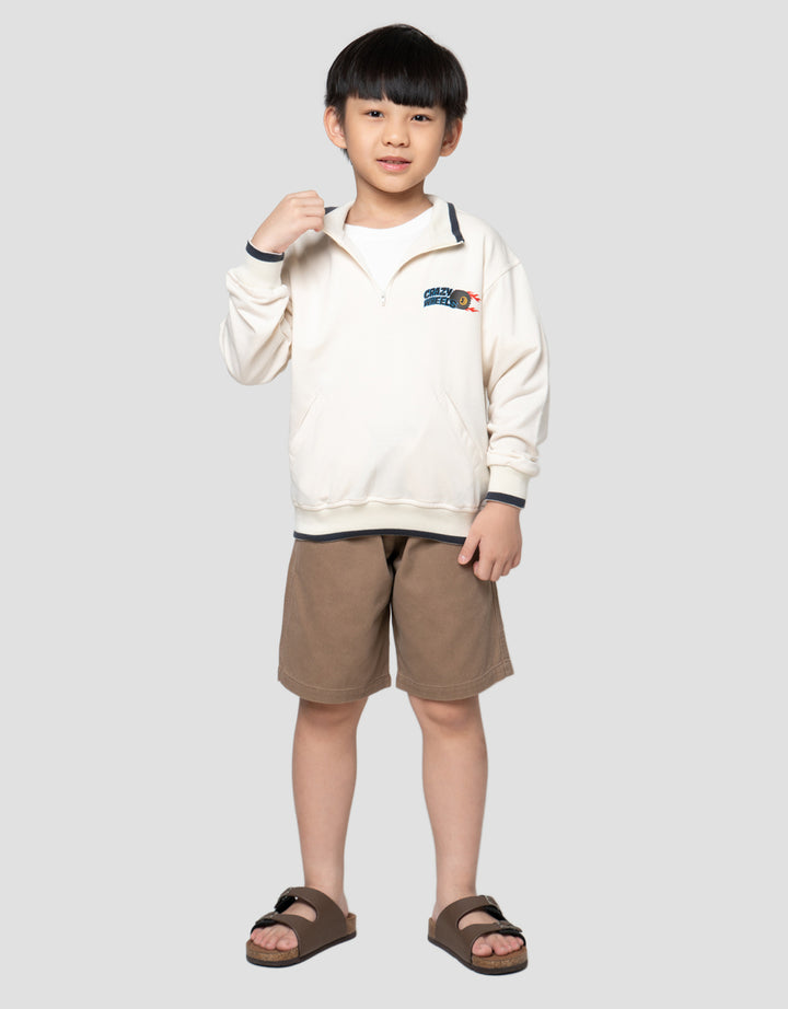 Little M Kerah Crazy Wheels Sweater Anak Laki-Laki