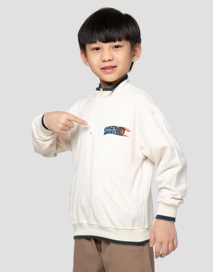Little M Kerah Crazy Wheels Sweater Anak Laki-Laki