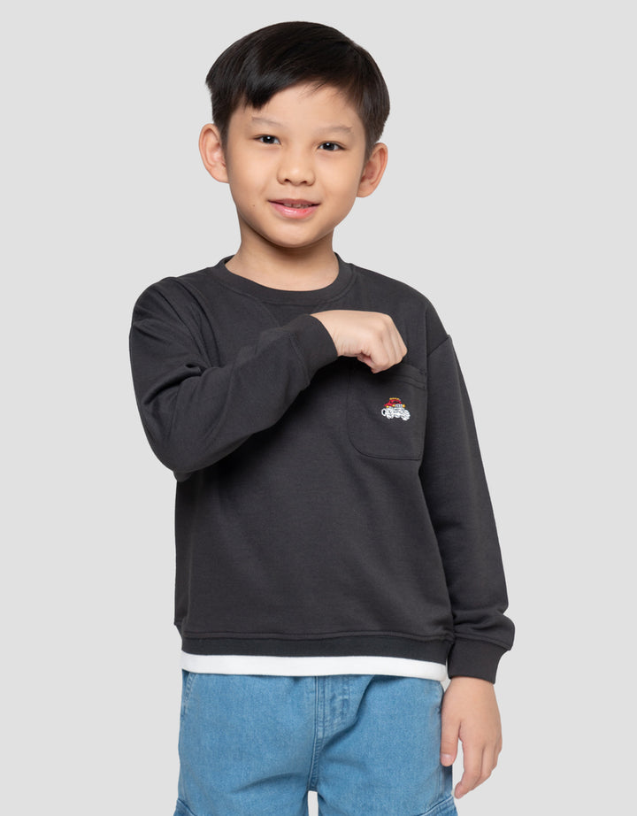 Little M Rib Kombinasi Sweater Anak Laki-laki