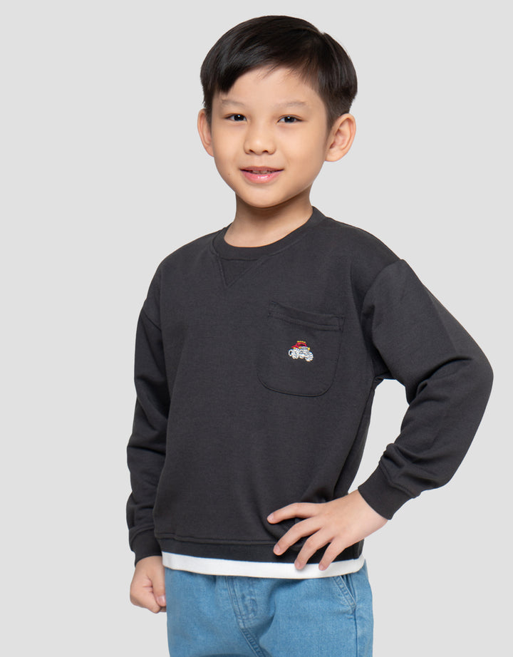 Little M Rib Kombinasi Sweater Anak Laki-laki