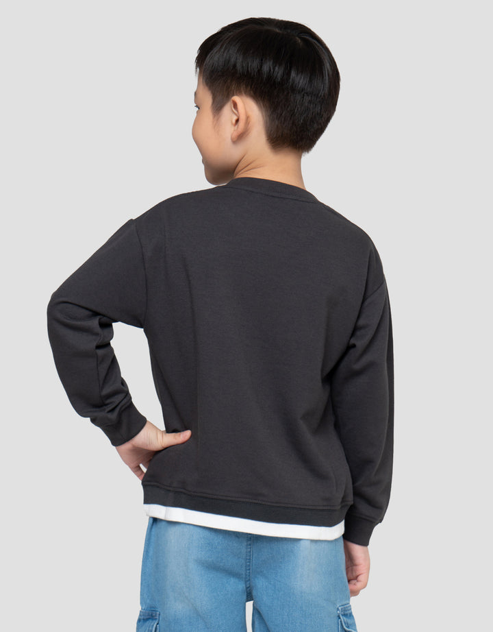 Little M Rib Kombinasi Sweater Anak Laki-laki