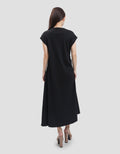 Suko Stretch Side Runch Dress Midi Wanita