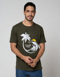 T Zone Short Sleeve T-Shirt Big Size Print Theme Summer Tropical Casual