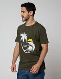 T Zone Short Sleeve T-Shirt Big Size Print Theme Summer Tropical Casual