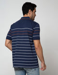Cole Short Sleeve Polo Shirt 2Tone Stripe Chest