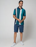 Cole Short Sleeve Polo Shirt Vertical Small Block