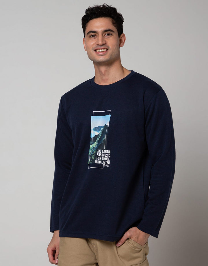 Cole Sweatshirt Interlock Print Nat