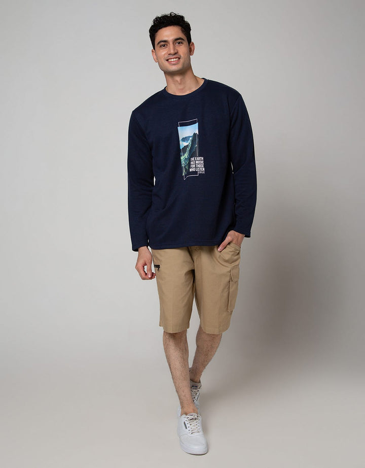 Cole Sweatshirt Interlock Print Nat