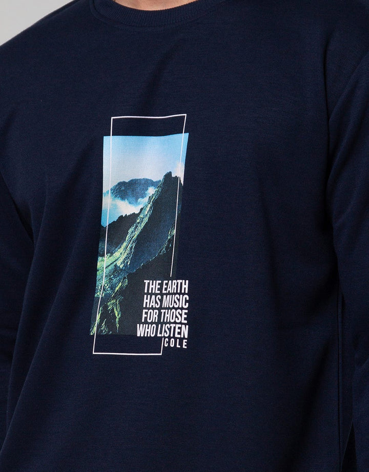 Cole Sweatshirt Interlock Print Nat
