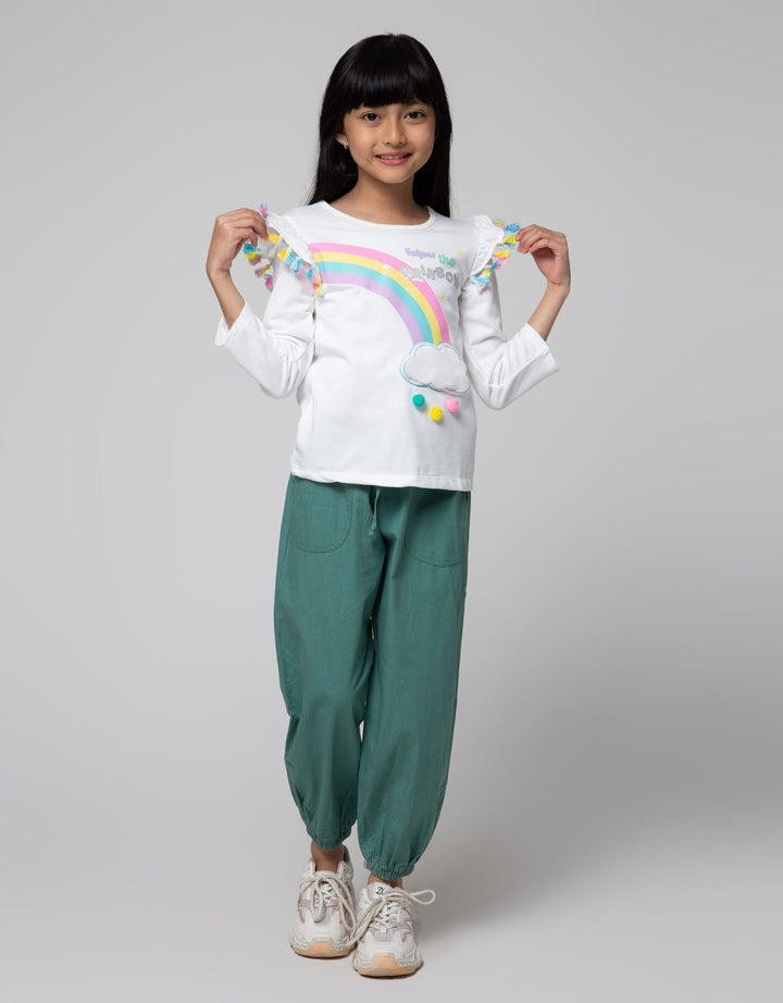 Little M Long Sleeve  T-Shirt Rainbow Awan Pompom & Tassel