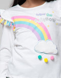 Little M Long Sleeve  T-Shirt Rainbow Awan Pompom & Tassel