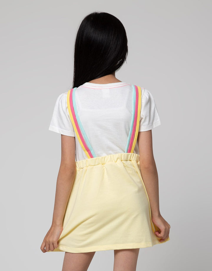 Little M Short Sleeve Midi Dress Overall Rainbow Awan Tassel