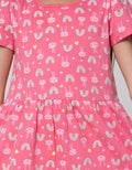 Little M Short Sleeve Midi Dress Daily Full Print Tumpuk