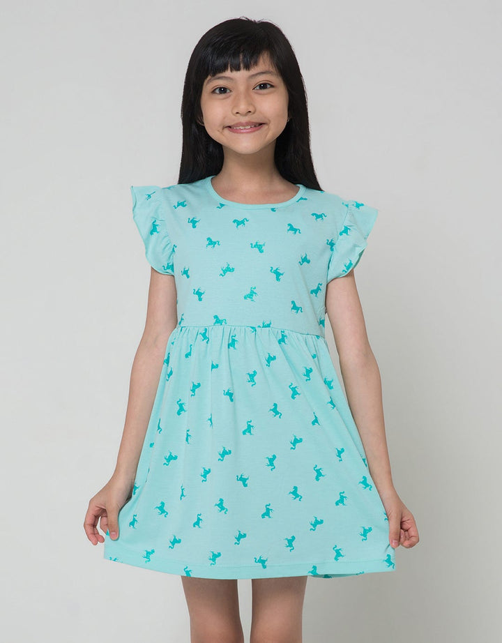 Little M Unicorn Tone On Midi Dress for Girls