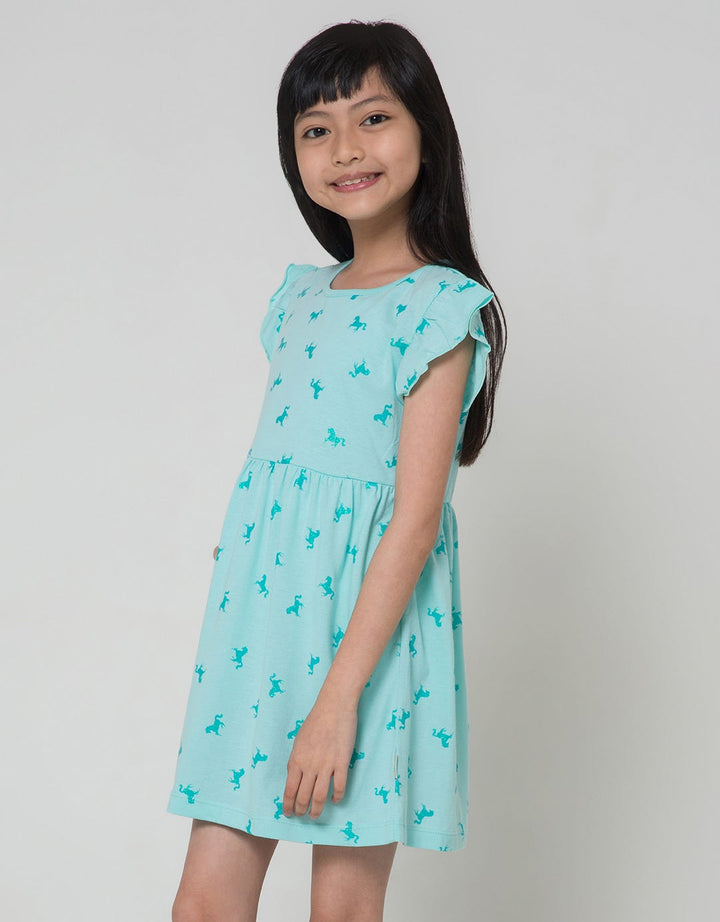 Little M Unicorn Tone On Midi Dress for Girls