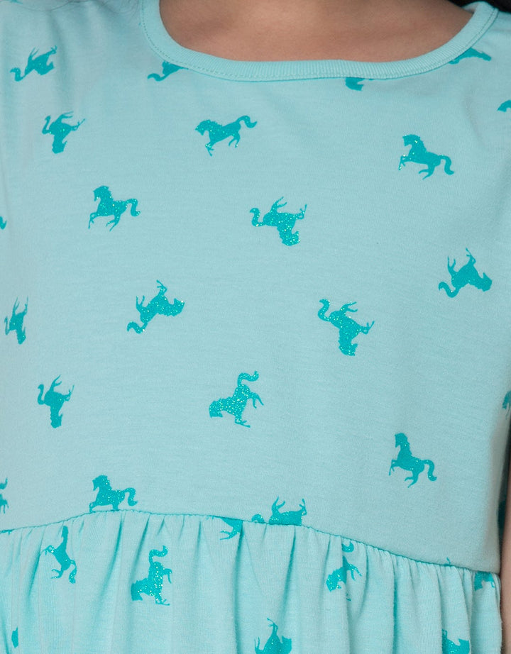 Little M Unicorn Tone On Midi Dress for Girls