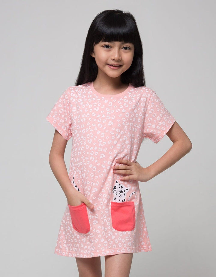 Little M Leopard Midi Dress Anak