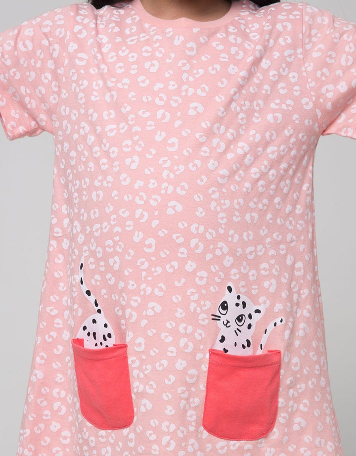 Little M Leopard Midi Dress Anak