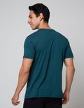 Freeride T-Shirt Pria Green Freeride Kotak Hitam List Putih
