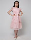 Kidz Too Short Sleeve Midi Dress Pinggang Kerut Bawah