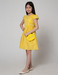 Kidz Too Short Sleeve Midi Dress Bunga Kecil Tas Cat